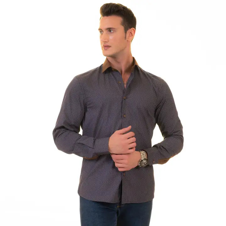 Men's Long Sleeve Button Down / Geneva Brown S2