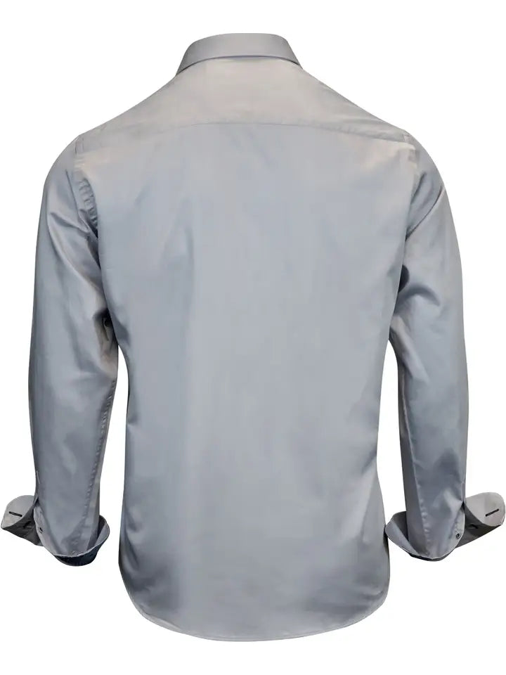 Men's Casual Long Sleeve Gray Shirt Travis 111