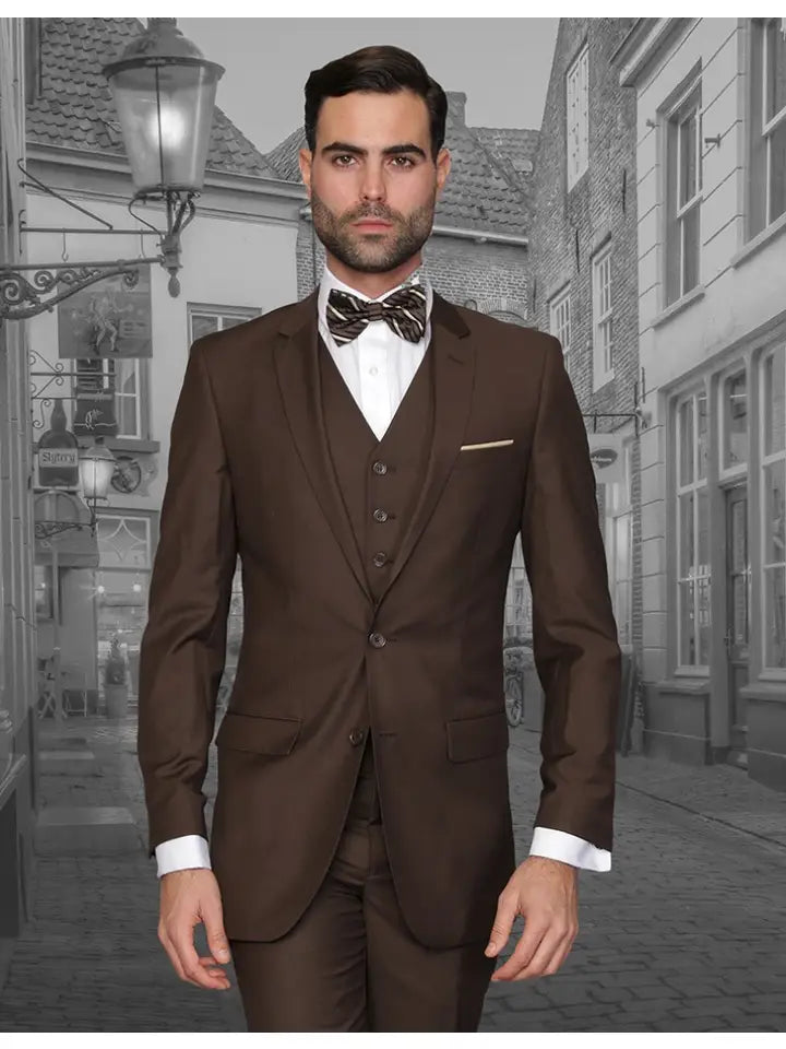Lorenzo 3 Pc Solid Color Slim Fit Men's Suit Set