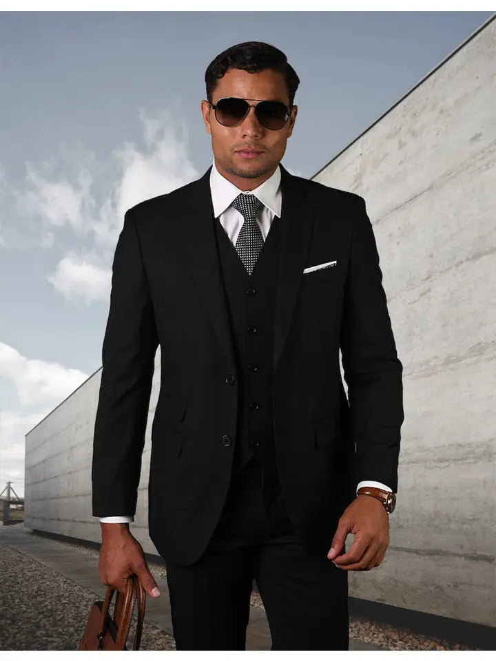 Lazaro 3 Pc Slim Fit Men's Suit, Solid Color