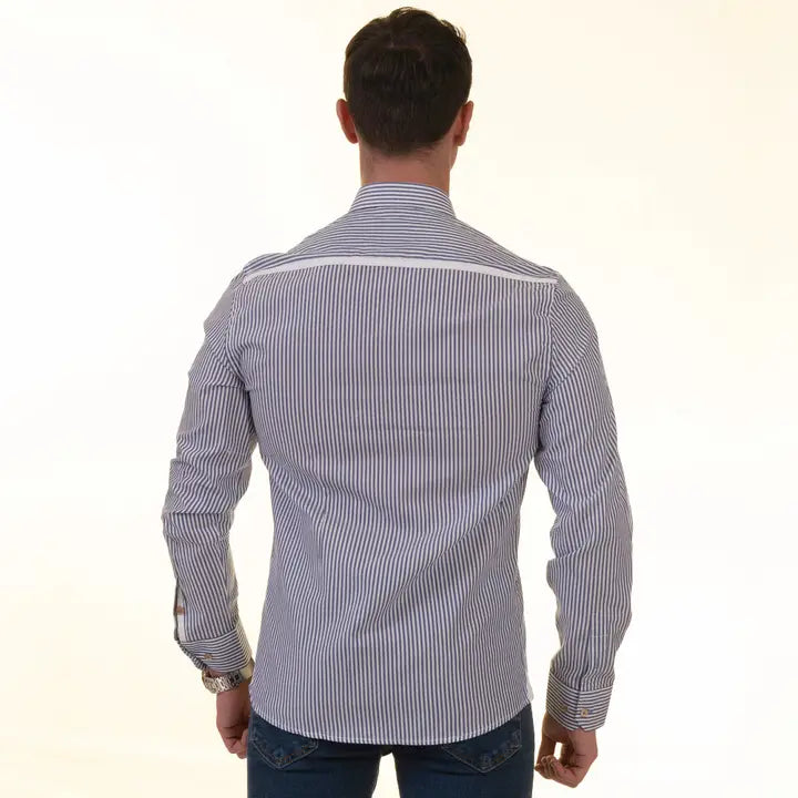 Men's Long Sleeve Button Down / Marne Stripe R8