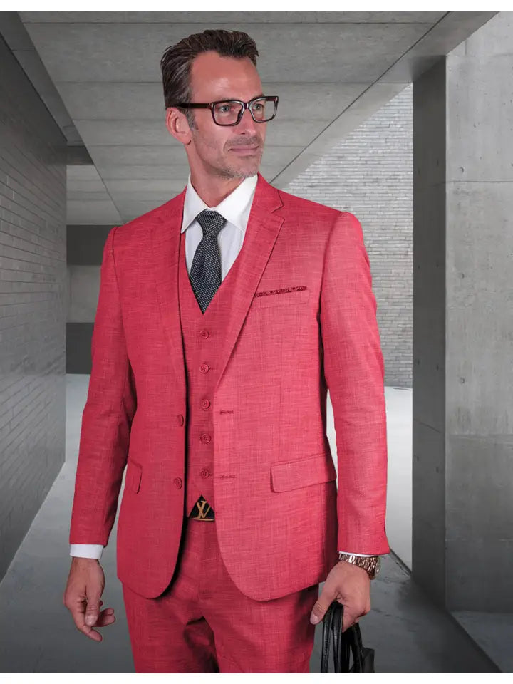 Lazaro 3 Pc Slim Fit Men's Suit, Solid Color