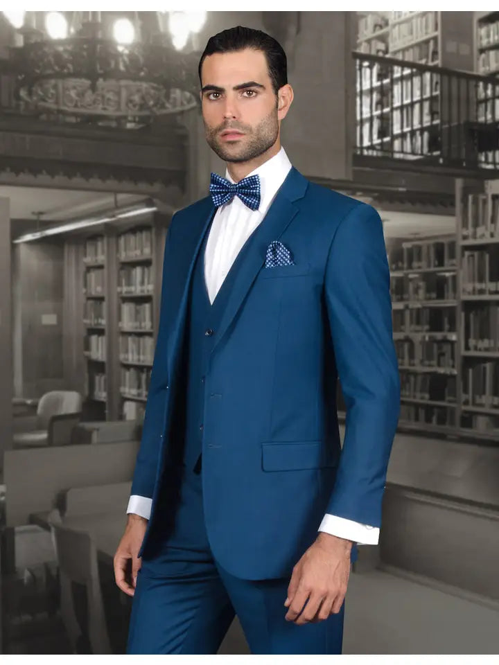 Lorenzo 3 Pc Solid Color Slim Fit Men's Suit Set