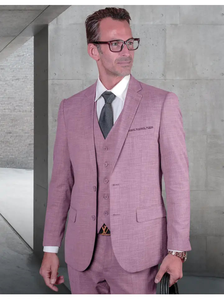 Lazaro 3 Pc Slim Fit Men's Suit, Solid Color