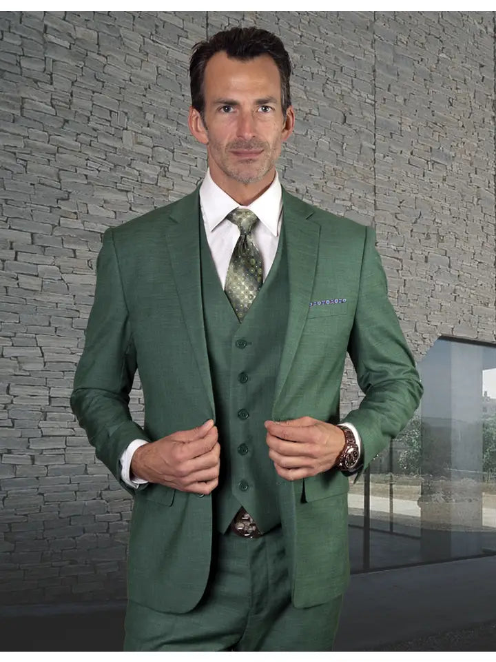 Lazaro 3 Pc Slim Fit Men's Suit, Solid Color