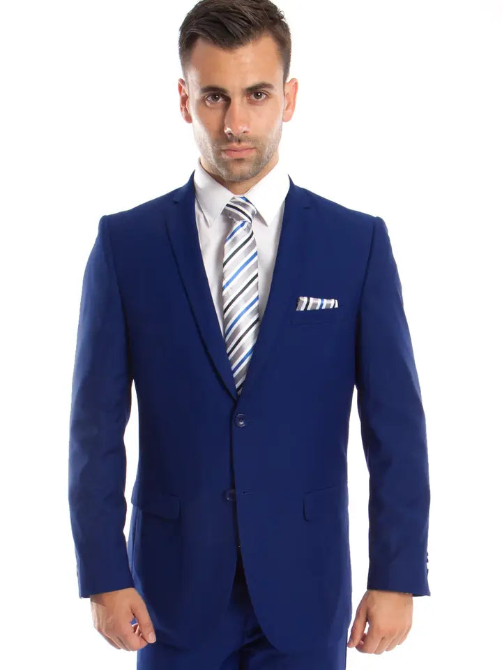LA Merchandise LAM085SSA Ultra Slim Fit Blue Suit