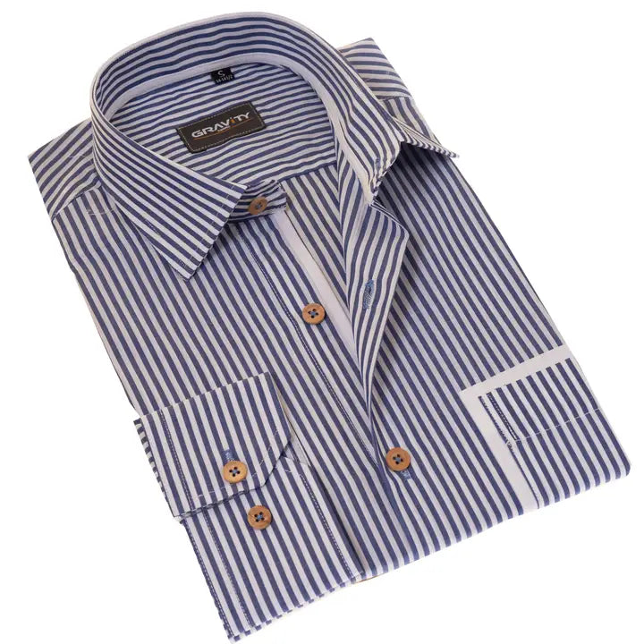 Men's Long Sleeve Button Down / Marne Stripe R8