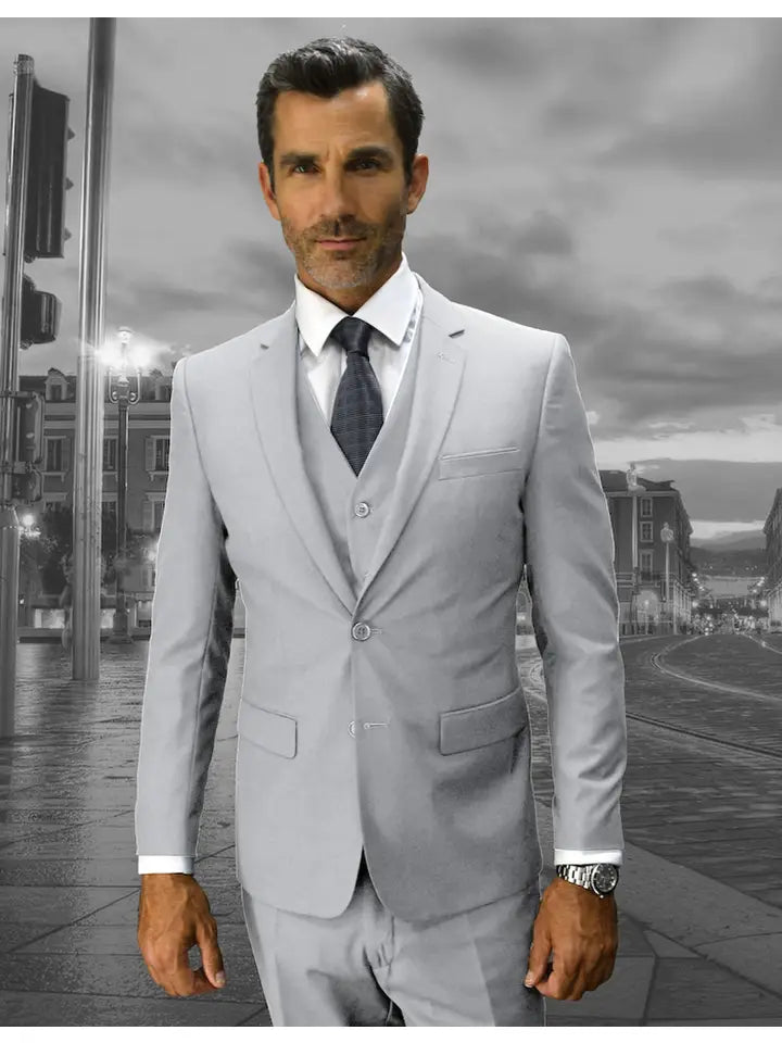 Lorenzo 3 Pc Solid Color Slim Fit Men's Suit Set