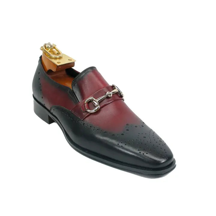 KS261-04 Wholecut Two Tone Buckle Loafer